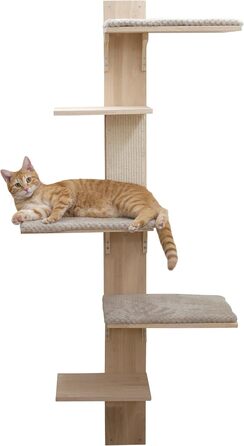 Гамак для котів Kerbl Timber, 38x33,5x16 см, до 6 кг, з м'якого плюшу, для кріплення на стіні, знімний чохол, іграшка для котів