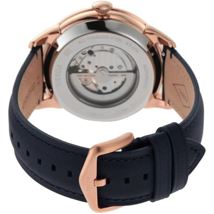 Годинник Fossil Townsman для чоловіків: механічний автомата з нержавіючої сталі або шкіряним ремінцем (44 мм, білий)