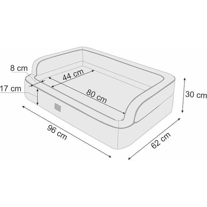 Dog bed, pet furniture, cat bed, removable cover, dog basket, dog cushion, dog lounger, sleeping places, dog sofa, XL: 96x62 cm (2: 96x62 cm, Graphite)