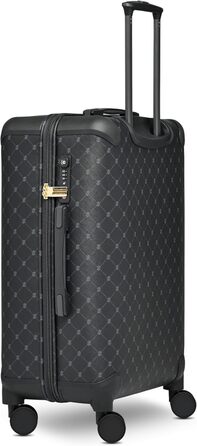 Чорний валіза середнього розміру Lazarotti Palermo (66 см) | Тріумф середній валіза-тележка 49 x 29 x 66 см | Легкий гібридний матеріал з логотипом та захистом кутів | 4 подвійні колеса та TSA-замок для жінок та чоловіків