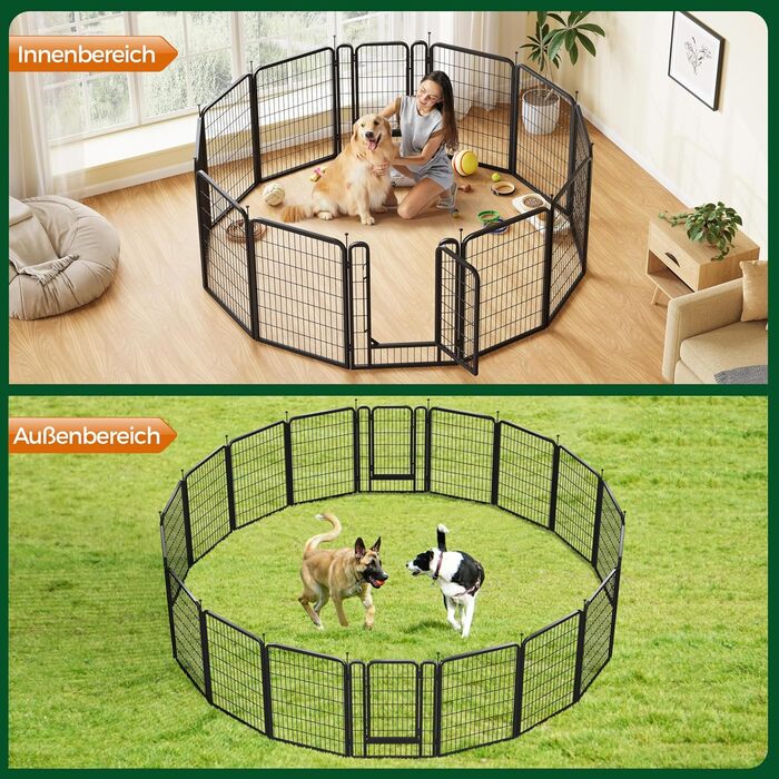 Переносний вольєр для собак Yaheetech 100 см, 16 частин, з 2 дверцятами, для дому та саду, без інструментів