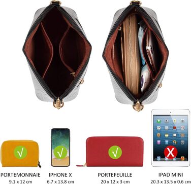 Сумка крос-боді David Jones жіноча зі штучної шкіри (екошкіра) чорного кольору з ланцюжком - елегантна повсякденна та вечірня сумка-клатч