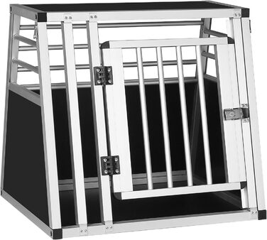 Транспортна переноска для собак та котів EUGAD, алюмінієва, 65x85x71 см, з надійним замком, для подорожей та перевезення в автомобілі, чорна