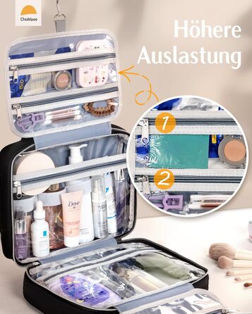 Косметичка для подорожей з петлею для підвішування для жінок – водонепроникна, з прозорим вікном, легка, рожева, середнього розміру (30x23x10 см)