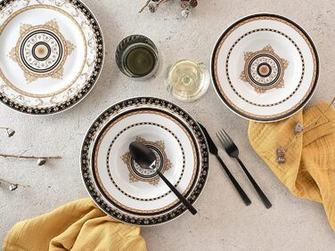 Creatable 15086, Majestic Series black, 12-piece tableware set, porcelain, multicolored, 31x30x24 cm