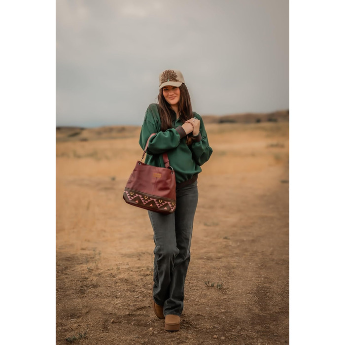 Сумка жіноча Wrangler Hobo з екошкіри, верхня ручка, крос-боді (Western Burgundy)