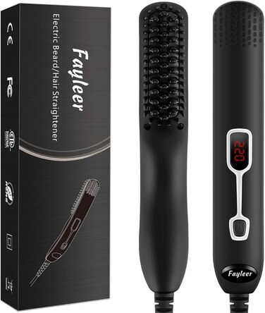 Випрямляч для бороди Fayleer C301: професійний інструмент для ідеальної форми бороди, 6 температур, LCD-дисплей