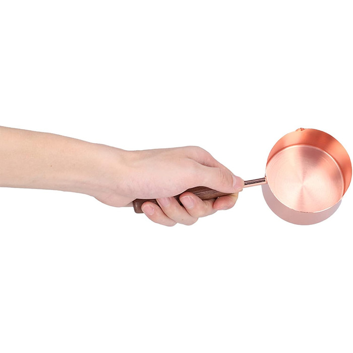 Measuring Spoon Set, 4 Measuring Cups in Rose Gold with Scale, Stainless Steel Measuring Spoons for Kitchen Utensils (Size: L)