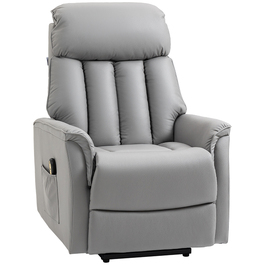 HOMCOM electric lift chair, upholstered recliner with lift assist and reclining function, TV chair with remote control