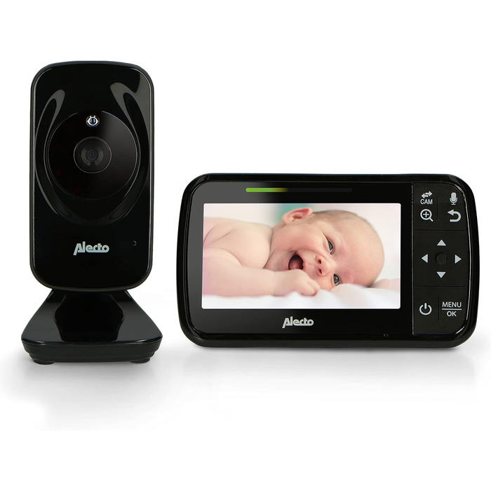 Відеоняня Alecto DVM-64 з камерою, нічним баченням, двостороннім зв'язком та великою дальністю дії, біла