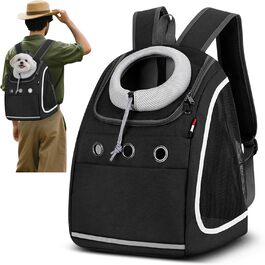 Рюкзак-переноска для собак та котів ALLSOPETS: зручний та дихаючий рюкзак для подорожей з великими котами та маленькими собаками (Carbonschwarz)