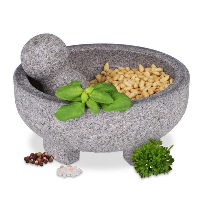 Relaxdays Granite Mortar and Pestle