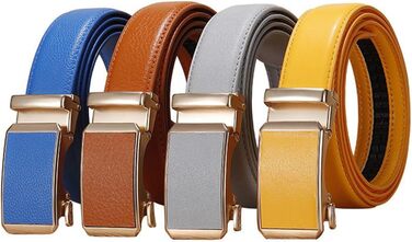 Чоловічий/Жіночий шкіряний ремінь, повсякденний, регульований, автоматична пряжка, ширина 3,0 см, кольоровий декоративний ремінь білий 125x3 см
