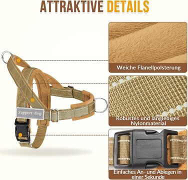 Шлейка для собак SlowTon середнього та великого розміру з повідком 1,55-1,7 м, м'яка та світловідбиваюча, з регульованою шиєю та грудьми, шлейка проти натягу для прогулянок, S, жовта