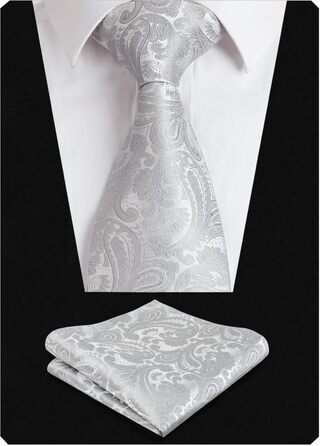 Самошийна краватка Alizeal з нагрудником та хустинкою, турецький стиль, колір - блакитний (3XL, срібло)