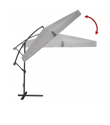 Садова парасолька GardenLine класична, сіра, 300 см x 210 см
