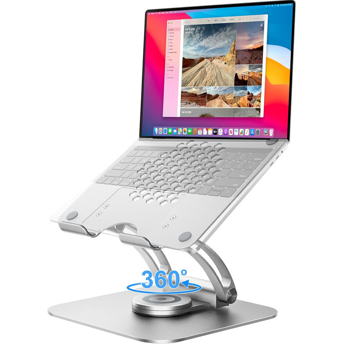 Adjustable Laptop Stand with 360° Rotation - Ergonomic Desk Stand for 10-17