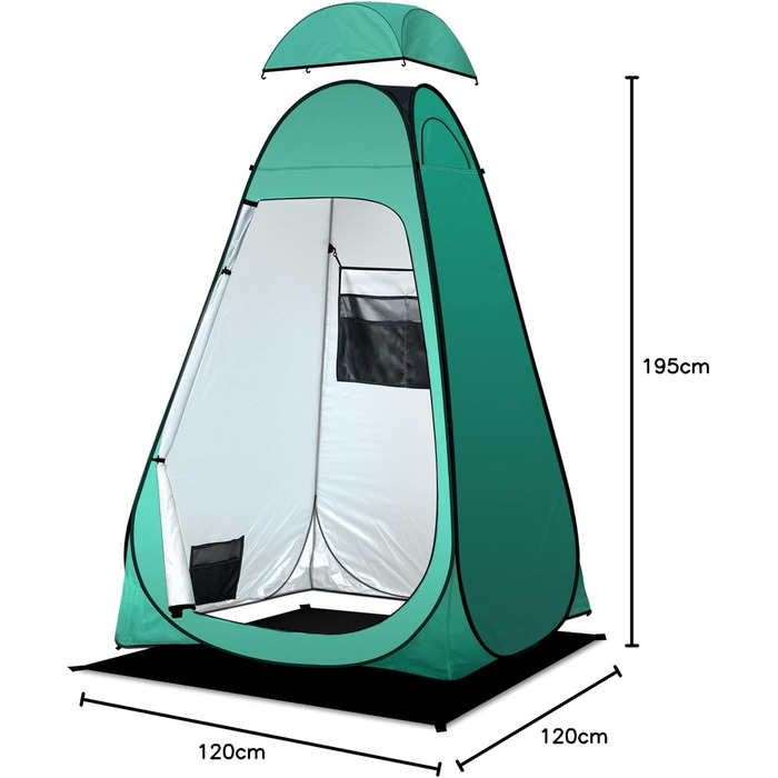 Pop Up Camping Toilet Tent with Shower - Portable Privacy Shelter for Outdoor Use - Green