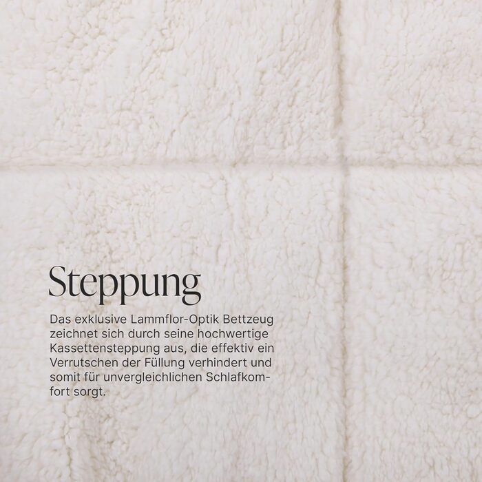 Bestlivings Duvet Cover Set - 135x200cm + 40x80cm Pillow - Lamb's Wool Look - Sherpa Fleece and Microfiber Side - Quilted Duvet (1400g Polyester Filling) - Öko Tex Sherpa - 135x200 cm + 40x80 cm