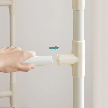 SONGMICS Стійка для одягу металева, з 2 перекладинами та полицею, біла, до 55 кг, проста збірка RDR01WT