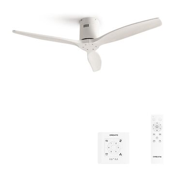 Стелянка-вентилятор Windcalm S з ABS корпусом, освітленням та пультом керування, 40W, тихий, Ø112cm, 6 швидкостей, 3 LED-температури, таймер, літньо-зимовий режим (білий, без освітлення + контролер)