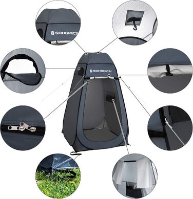 SONGMICS Pop-Up Privacy Tent - Outdoor Shower & Toilet Tent for Camping, Fishing, Beach - Portable Changing Room with Carry Bag
