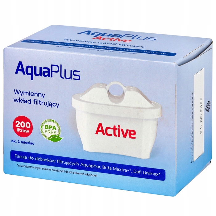 Набір фільтруючих картриджів для глека AquaPlus Active, 10 шт.