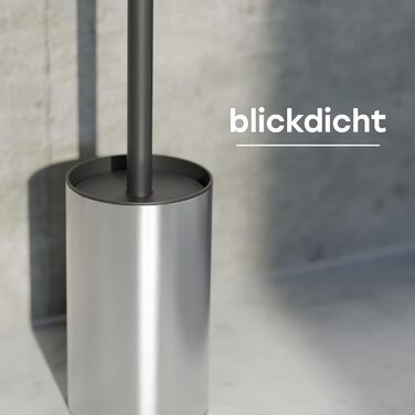 Торцева щітка для унітазу SAVEGA з нержавіючої сталі та захистом від бризок - сучасний дизайн, сріблястий колір