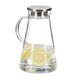 Relaxdays Glass Carafe with Lid, 1.8 Liter