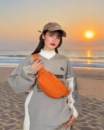 Поясна сумка чоловіча/жіноча водонепроникна для подорожей, фестивалів, спорту та прогулянок з собакою (Помаранчевий)