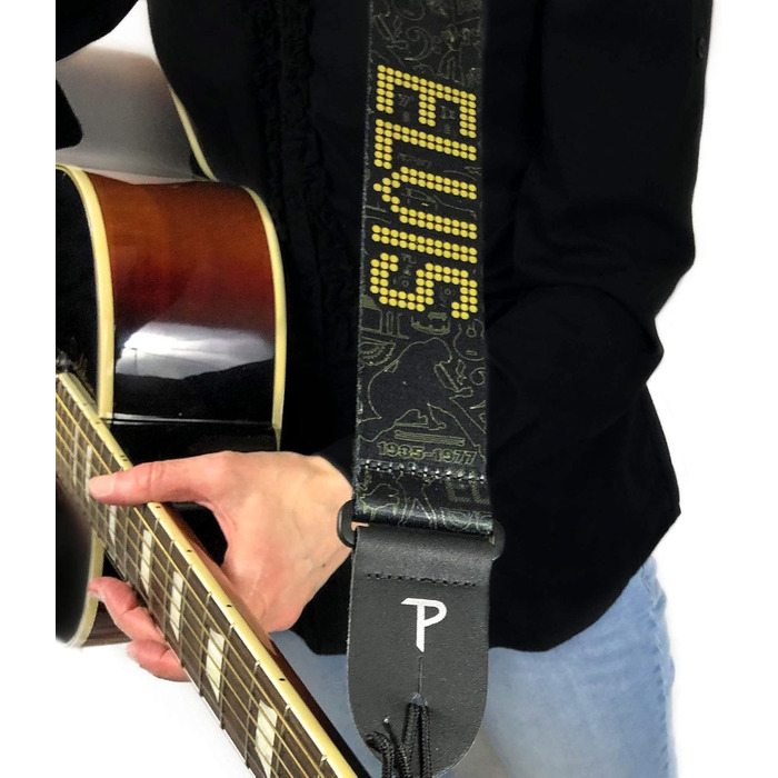 Гітарний ремінь Perri's Leather Poly Pro Hootenanny, 58 дюймів, чорний