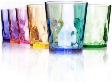 SCANDINOVIA - 400ml Unbreakable Premium Drinking Glasses - Set of 6 - Tritan Plastic Beakers - BPA Free - Dishwasher Safe - Stackable