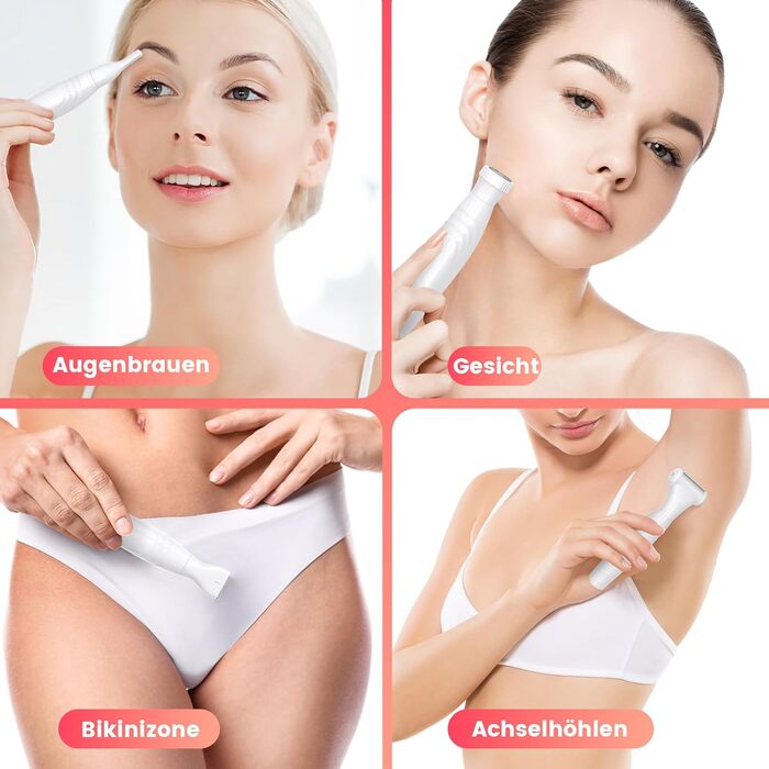 Електричний триммер для тіла MAXGROOM 4-в-1: для обличчя, брів, тіла та інтимної зони, білий