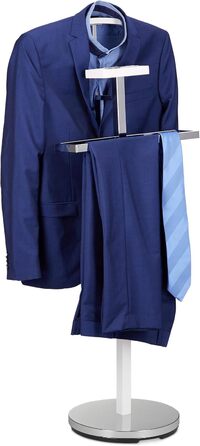 Relaxdays Coat Rack for Men, Metal Clothes Stand, Silent Butler Free-Standing, Clothes Butler, HBT: approx. 111 x 45 x 21 cm (47 x 30 x 112 cm)
