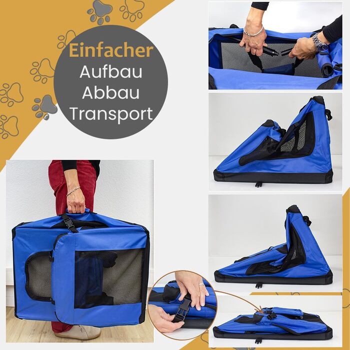 Складана переносна переносна сумка-переноска для собак та котів Petigi (XL, 82x57x58 см, блакитна)