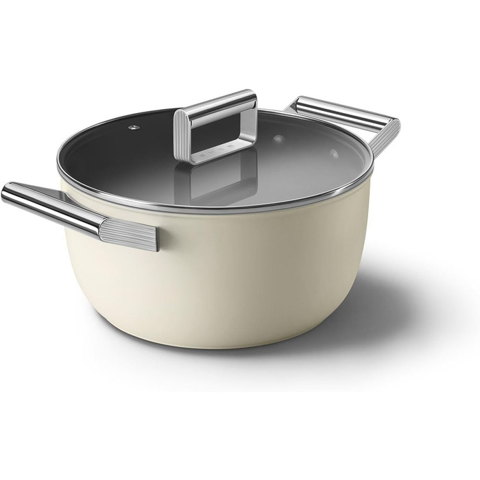 Електричний чайник Smeg KLF05CREU, 0.8 л, кремовий, з нержавіючої сталі, з індикатором рівня води та захистом від перегріву