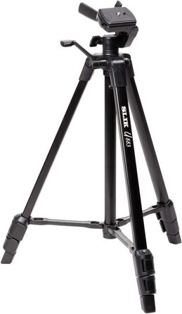 Штатив SLIK U884 4-ступеневий компактний легкий складаний з алюмінію для подорожей, DSLR/SLR, відео та фотокамер Canon, Nikon, Sony з 3-сторонньою головкою та сумкою - Чорний