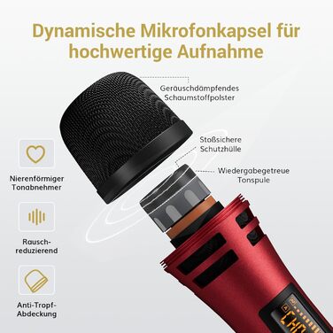 TONOR TW320 - Бездротовий мікрофон: динамічний ручний мікрофон для караоке, PA, конференцій та вечірок (сірий)