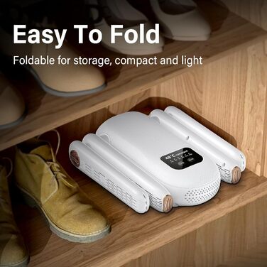 Електричний сушильник для взуття 2 пари, з таймером 1/3/6 год та 2 швидкостями, UV-лампа, складаний дизайн, для взуття, рукавичок, шапок, шкарпеток, лижних черевиків