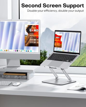 Підставка для ноутбука OMOTON LA11, регульована висота, складна, з вентиляцією, для MacBook Air Pro та ноутбуків 10-17.2