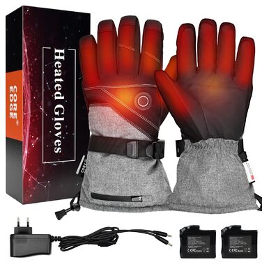 Гріючі рукавички 7.4V 3000mAh для жінок та чоловіків, гріючі рукавички для катання на лижах, сноуборді, мотоциклі, велосипеді, риболовлі, чорний