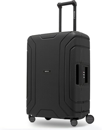 Набір валіз REDOLZ Hartschalen 3-ті: міцний поліпропілен, TSA-замок, 4 колеса, система 3-точкового закриття. Розмір M (65 см), Deep Black.