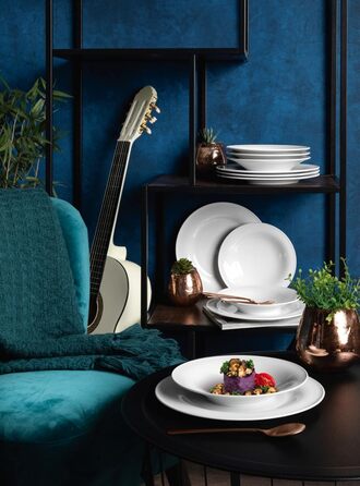 Сервіз столовий SELTMANN WEIDEN Beat 12-частинний - білий, з рельєфним декором, круглий