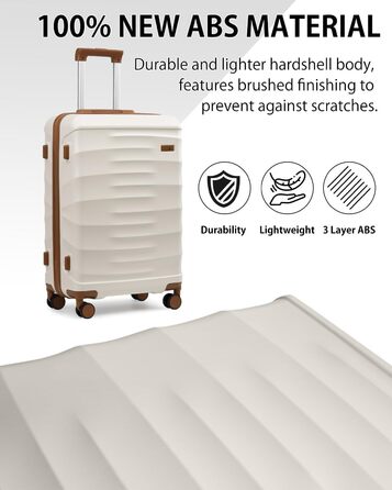 Набір валіз Sea Choice 5 в 1: ABS, Trolley, Gepäckset, велика місткість, ручна поклажа з TSA-замком, 1 сумка, 1 косметичка, колір: Matcha Grün