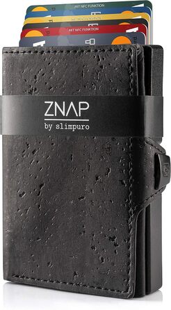 ZNAP® Slim Wallet - Тонкий картхолдер для чоловіків з RFID захистом, чорний (12 карт)