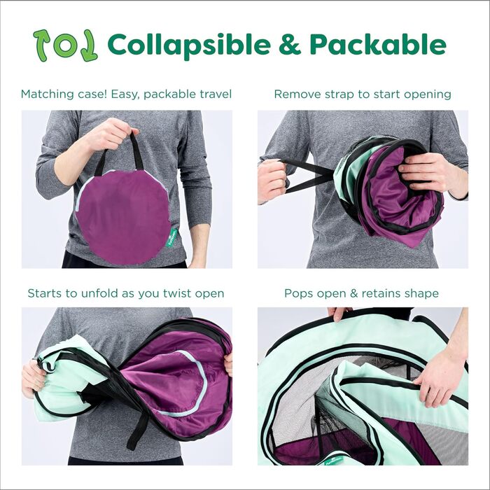 Furhaven Будинок для собак та котів – вольєр-стійка, вольєр для тварин, ігровий майданчик для цуценят, великий (фіолетовий, XL)