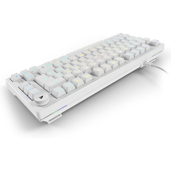 Sharkoon Skiller SGK25 RGB - ігрова клавіатура, 75% layout, Hot Swap, Red Switches, біла