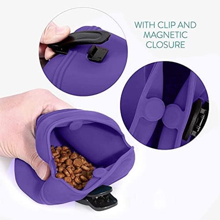 Силіконові пакети для корму для собак (2 шт.) - 2 пакети для ласощів з кліпсою та магнітом - сумка для корму, ласощів, сухого та вологого корму для домашніх смаколиків