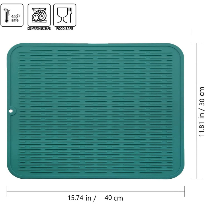 Килимок для сушіння посуду WXFLGH 40 x 30 см, силіконовий, антиковзний, для кухні