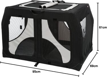 Тріксі переносна клітка для собак Vario Double, 91x60x61/57 см - комфортний дім для двох собак, безпечна та якісна переноска для тварин, 39725 L 95 x 61 x 69 см